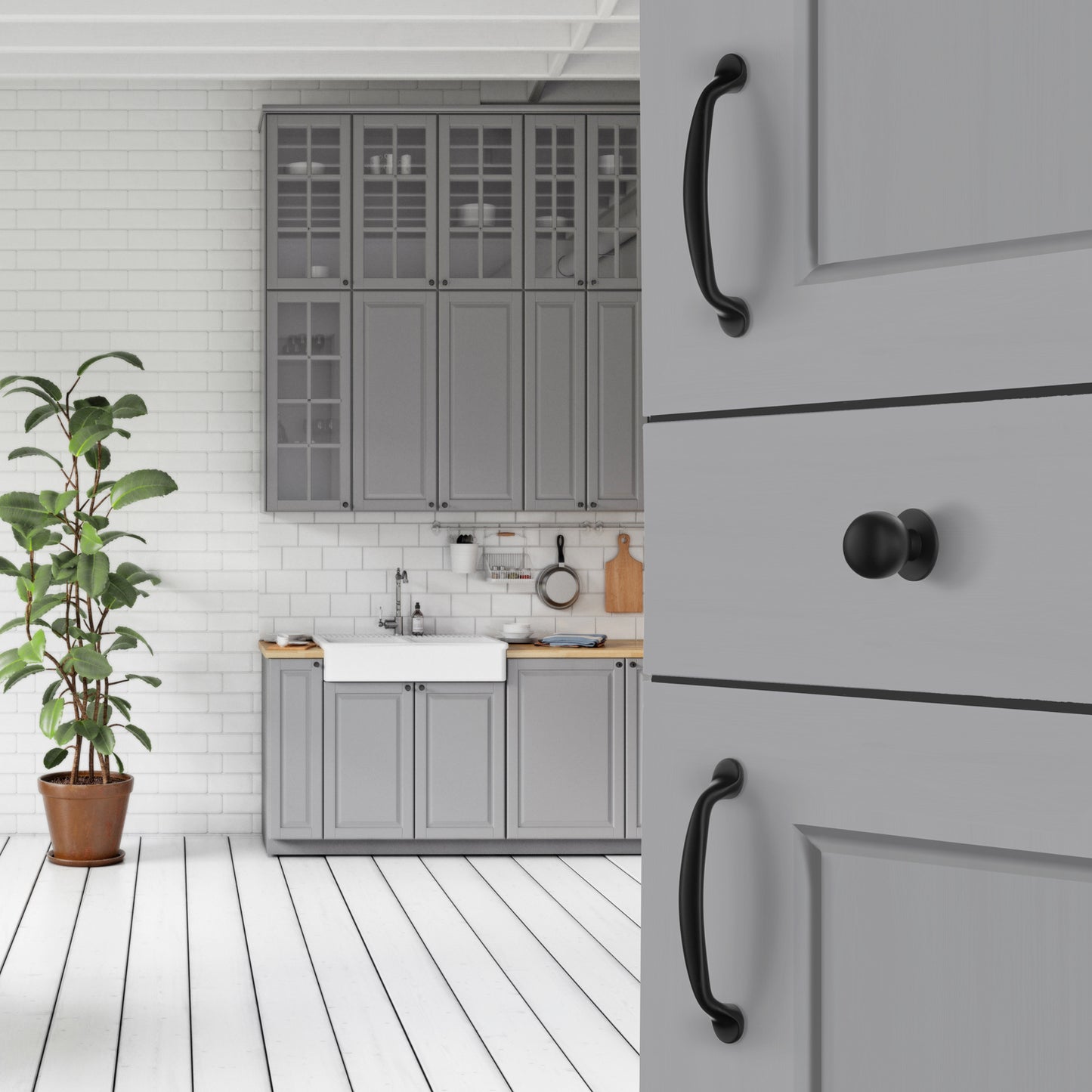 KNOPP MATT SVART DIAM 24 MM