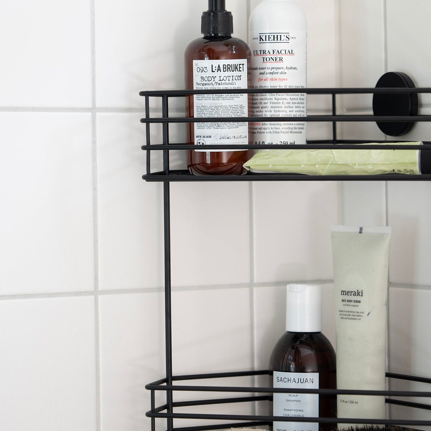 Double Corner Shower Basket, Self-adhesive