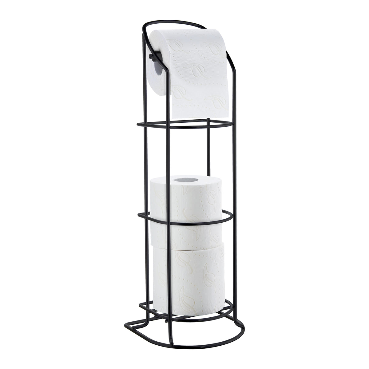 Toilet Paper and Spare Roll Holder, Black