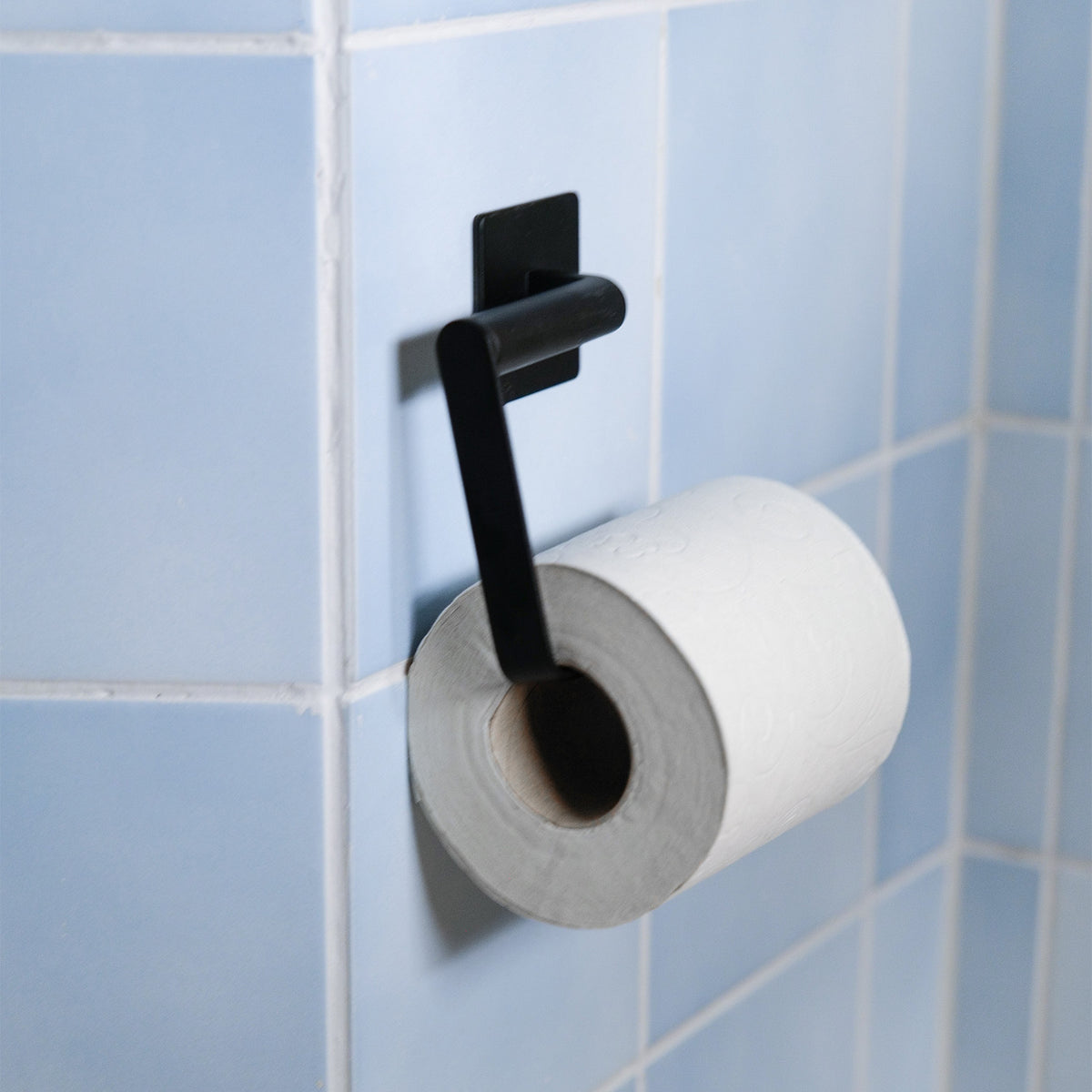 Self-Adhesive Toilet Paper Holder, Black