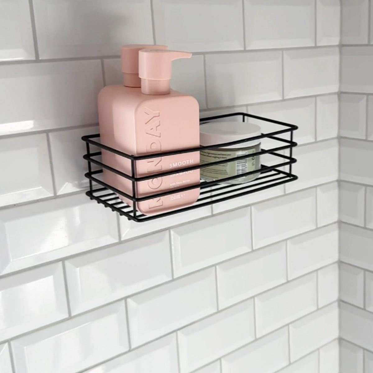 Self-Adhesive Shower Caddy, Black