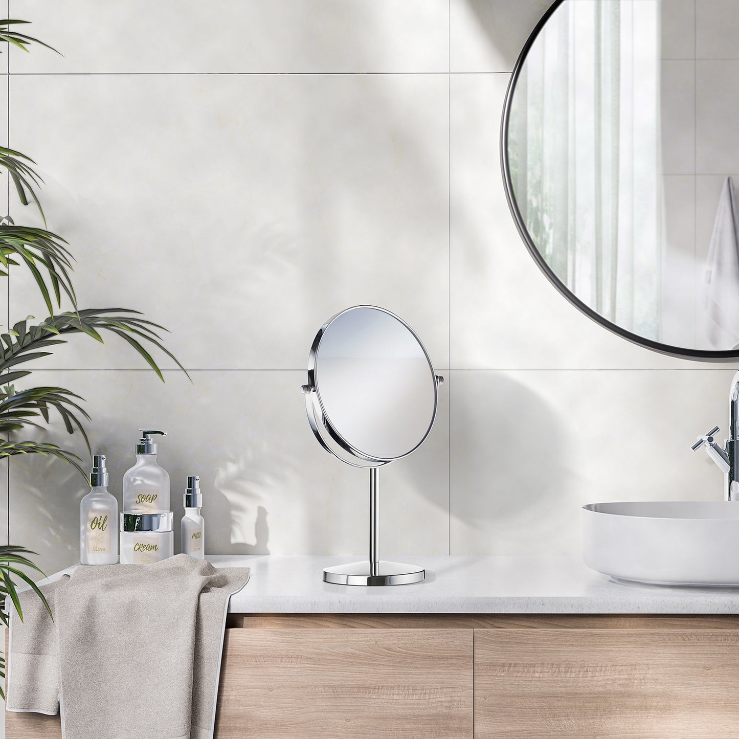 SMINKSPEGEL FRISTÅENDE KROM X7