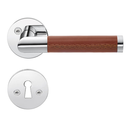 INNERDÖRRTRYCKE KROM/BRU LÄDER