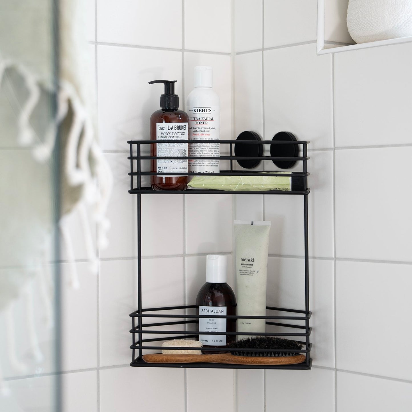 Double Corner Shower Basket, Self-adhesive