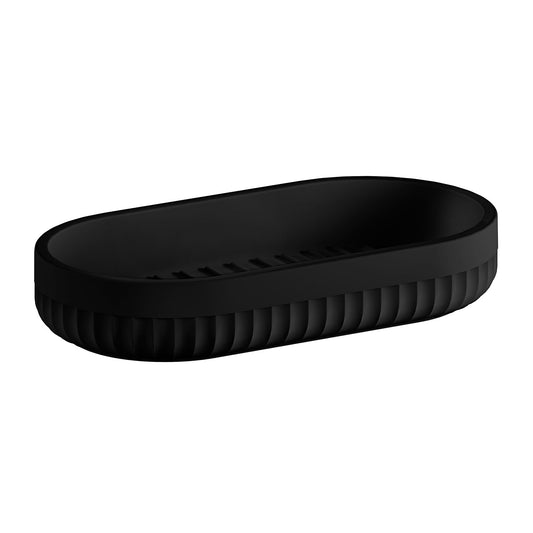 BB TVÅLKOPP/FAT RÄFFLAD SVART