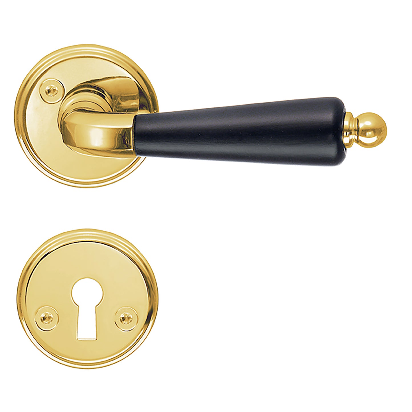 INNERDÖRRTRYCKE MÄSSING/SVART