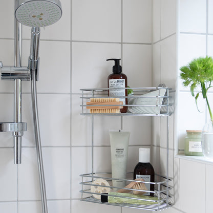 Double Corner Shower Basket, Self-adhesive