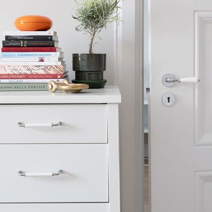 INNERDÖRRTRYCKE KROM/VIT PORSL