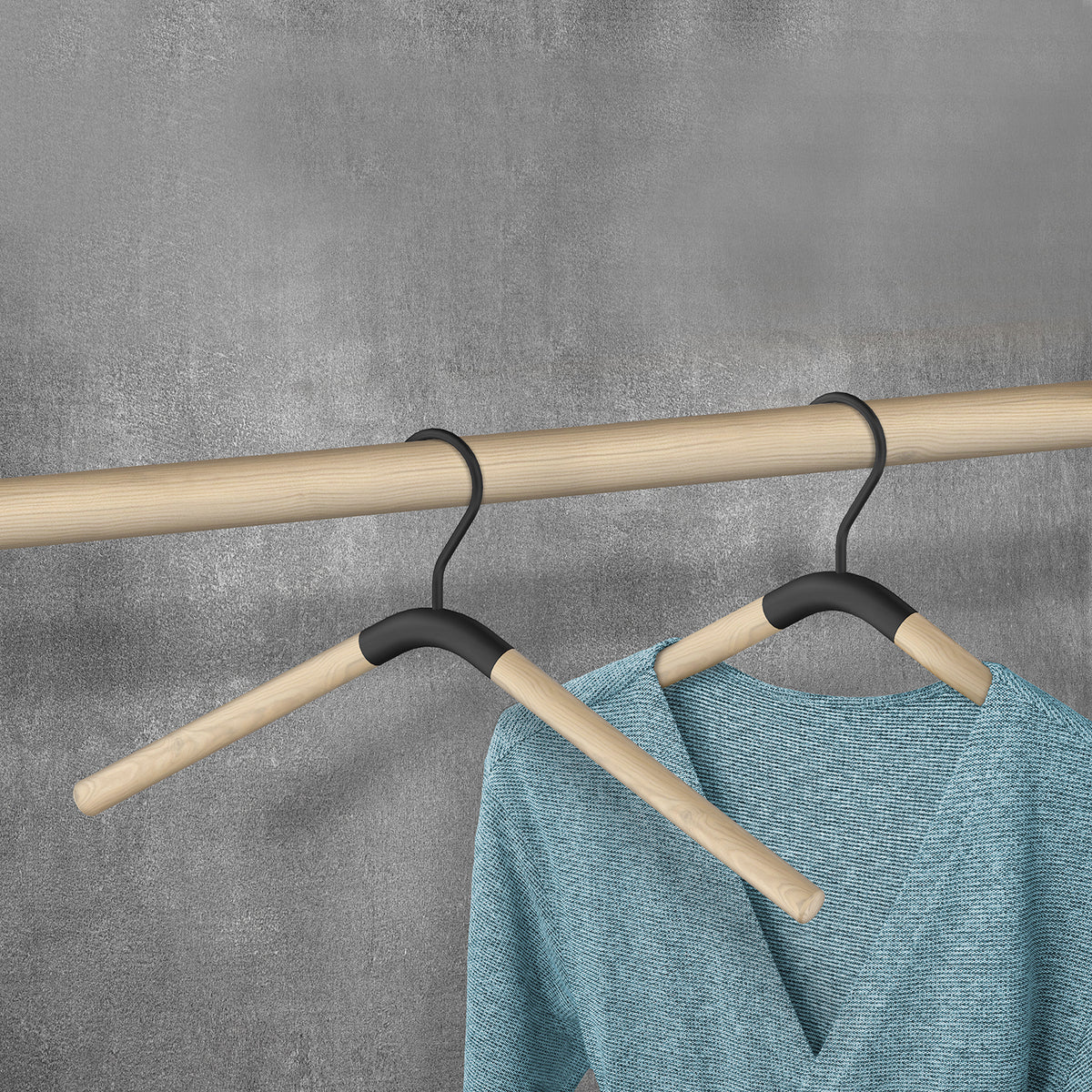 Coat Hanger 2-Pack, Black/Beech