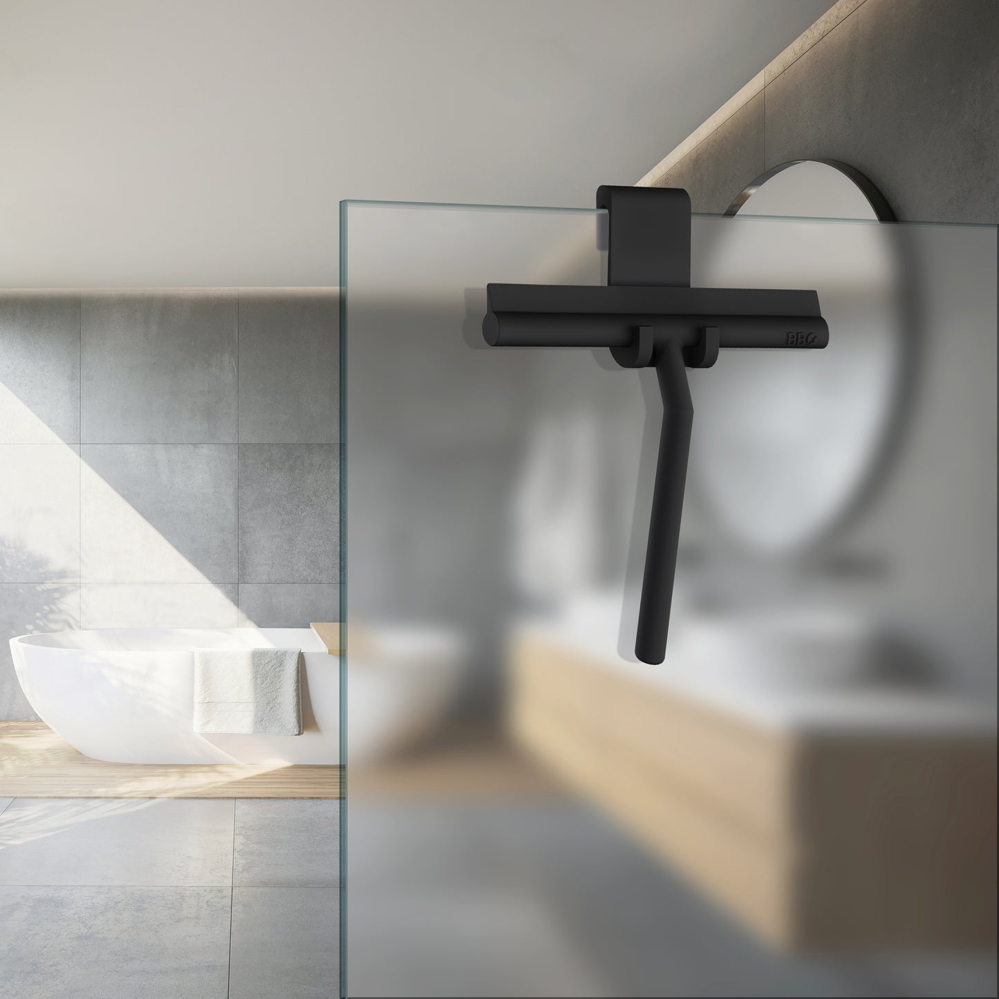 BB DUSCHSKRAPA M HÅLLARE SVART