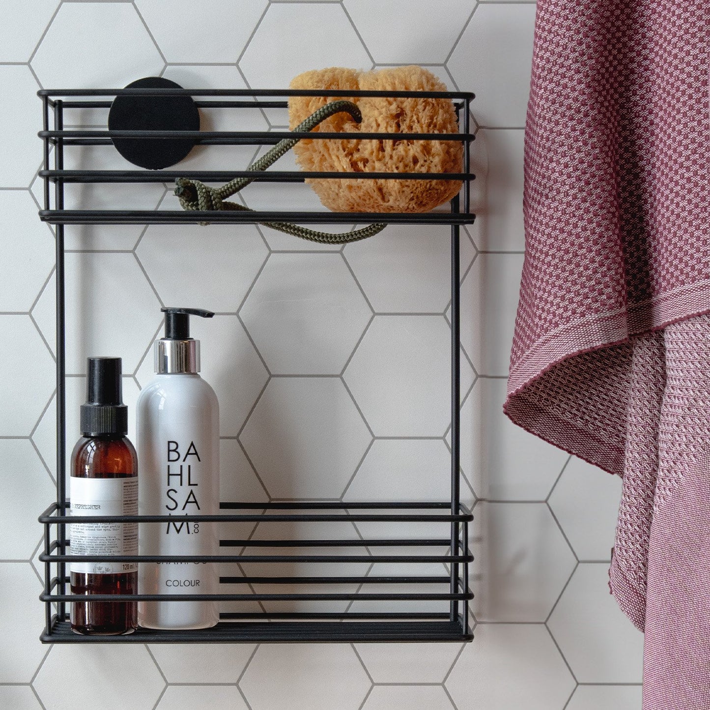 Double Shower Basket, Self-adhesive