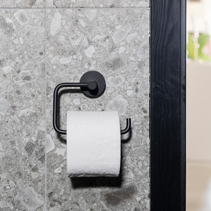 Self-Adhesive Toilet Paper Holder, Black