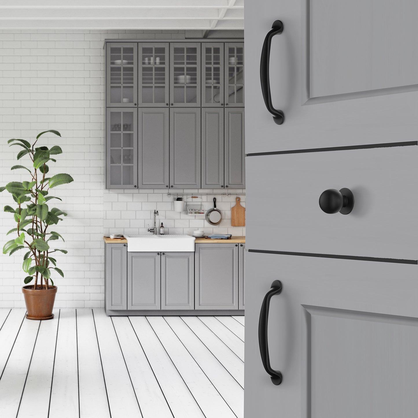 LÅDHANDTAG MATT SVART CC 96 MM