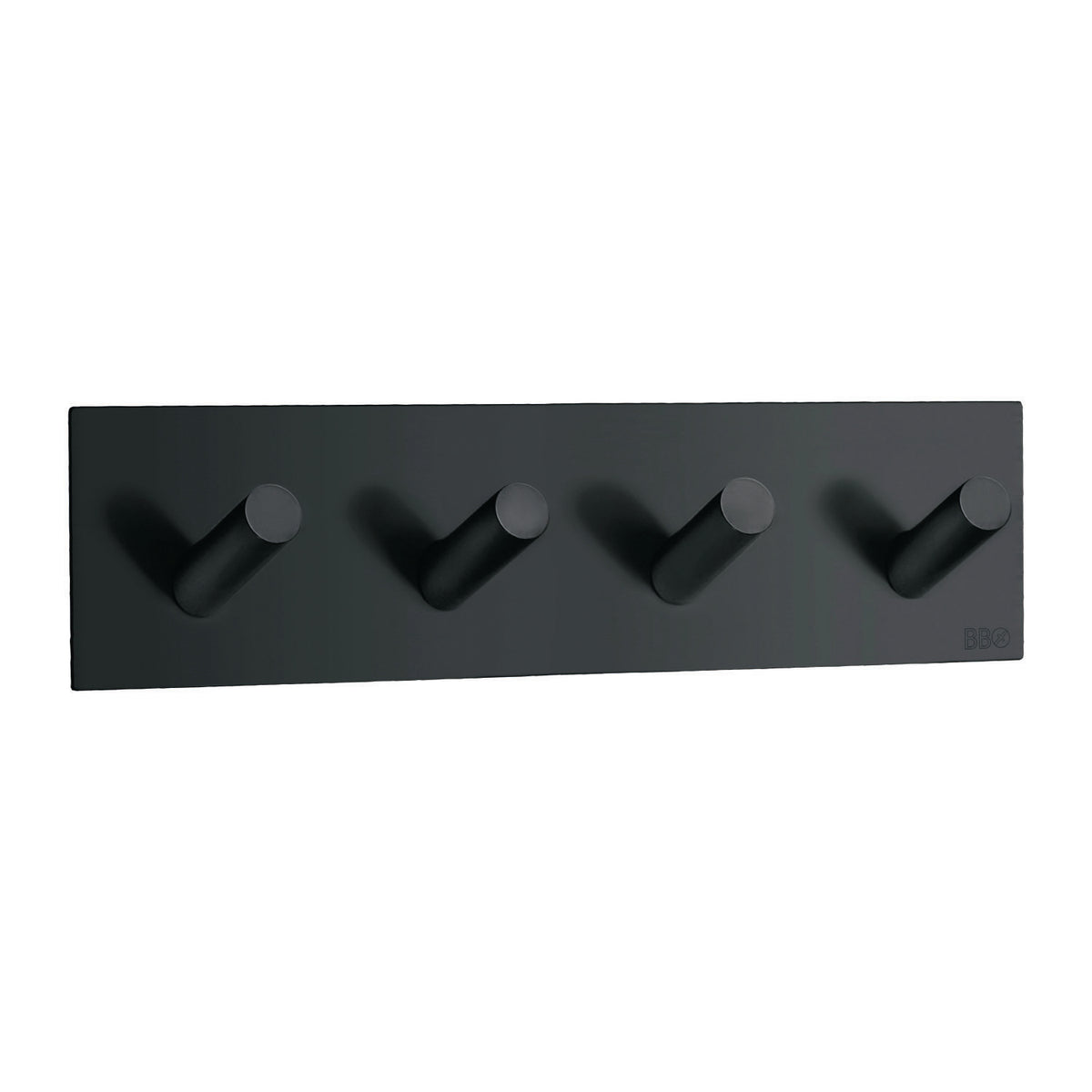 Handtuchhaken 4-fach selbstklebend, Schwarz