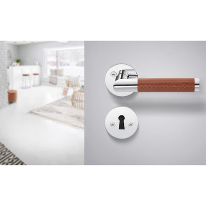 INNERDÖRRTRYCKE KROM/BRU LÄDER