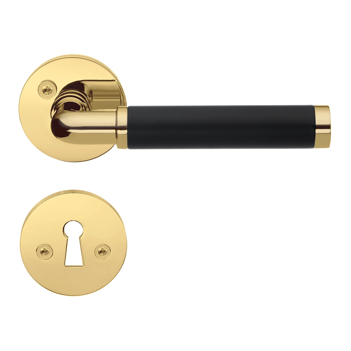 INNERDÖRRTRYCKE MÄSSING/SVART