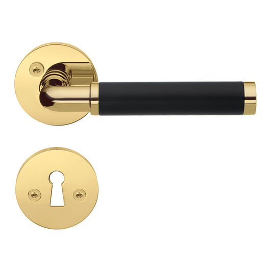 INNERDÖRRTRYCKE MÄSSING/SVART