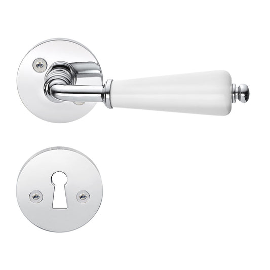 INNERDÖRRTRYCKE KROM/VIT PORSL