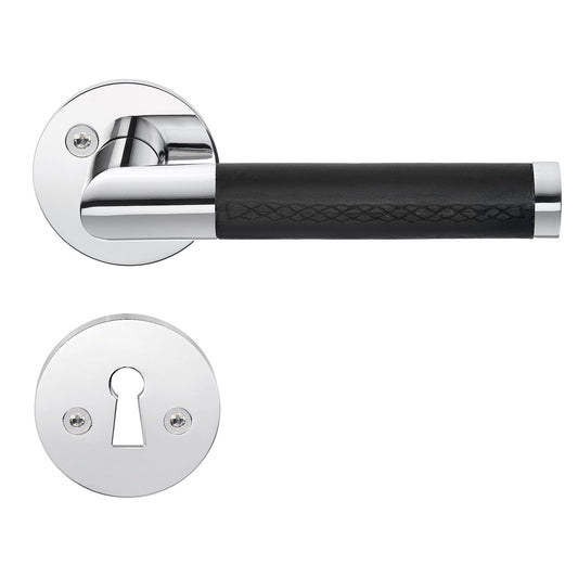 INNERDÖRRTRYCKE KROM/SV LÄDER