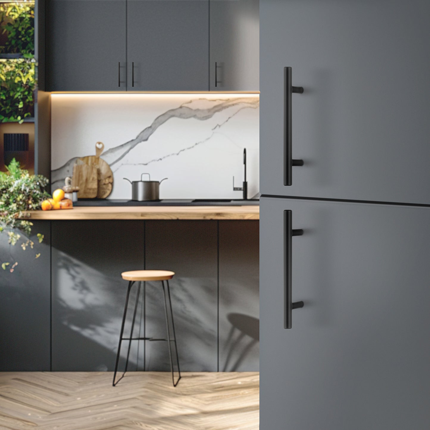 LÅDHANDTAG 96 MM MATT SVART