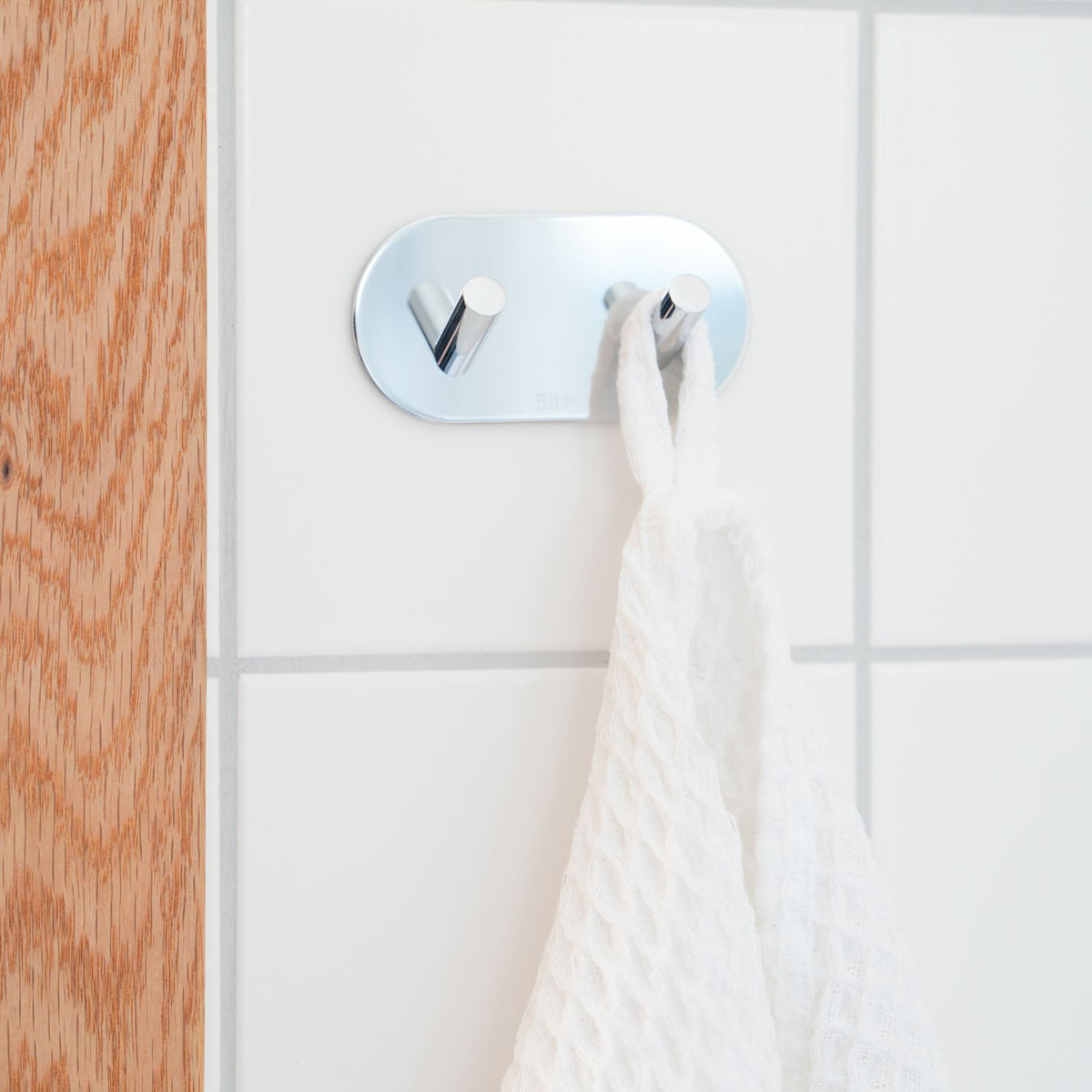 Handdoekhaak dubbel zelfklevend, chroom
