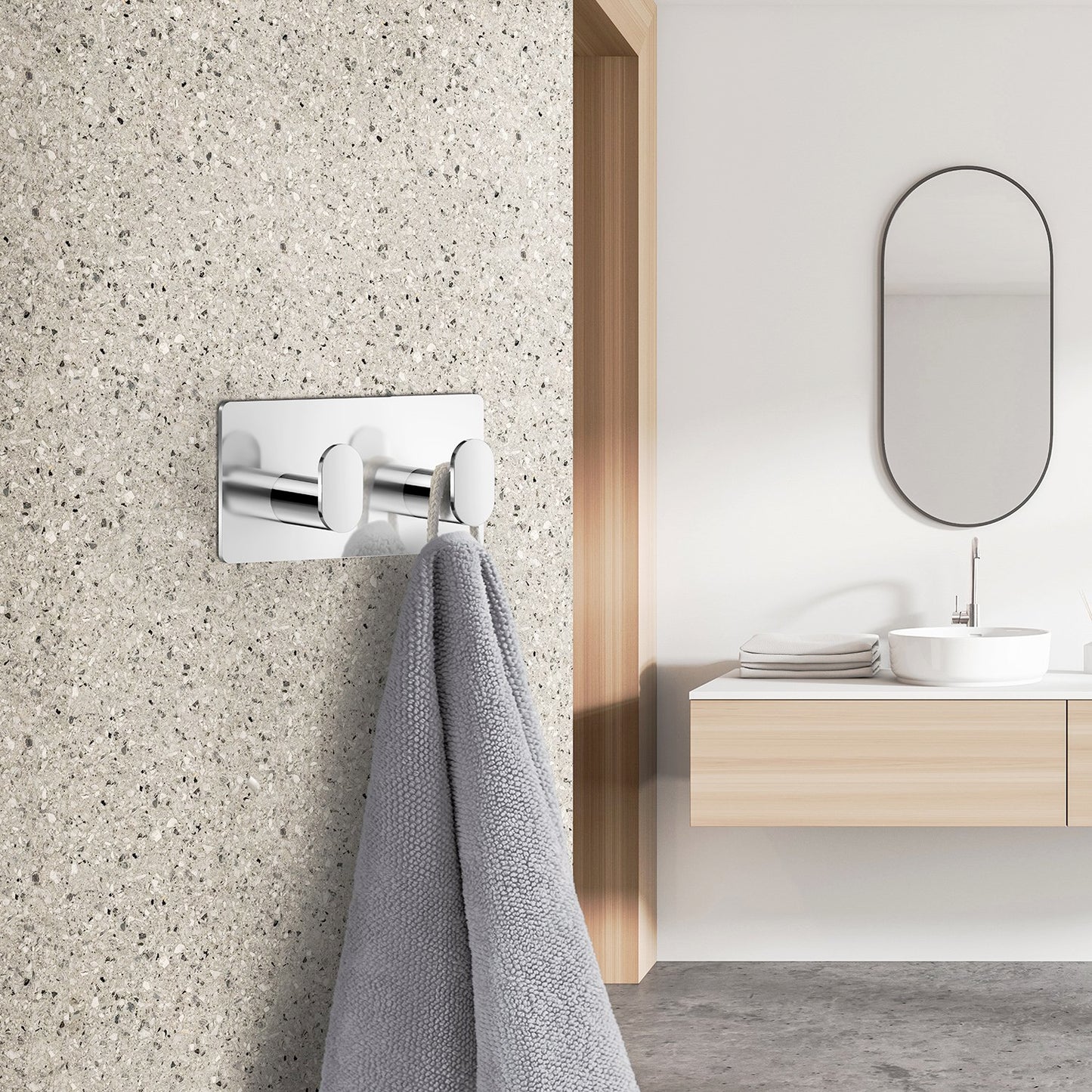 Double Towel hook, Self-adhesive