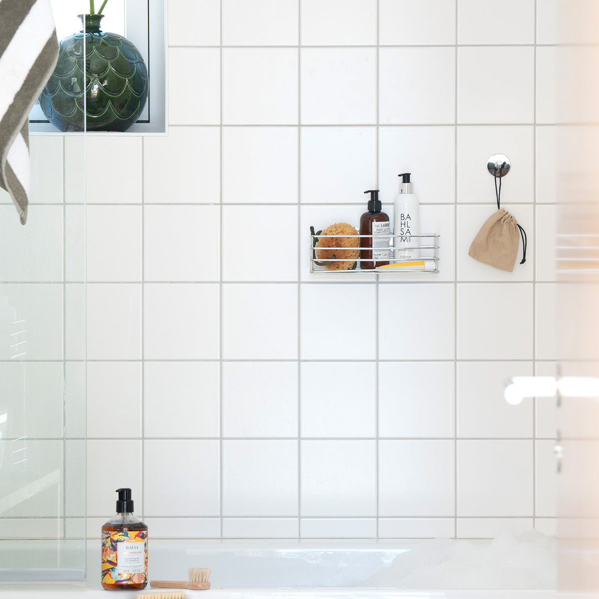 Self-Adhesive Shower Caddy, Chrome