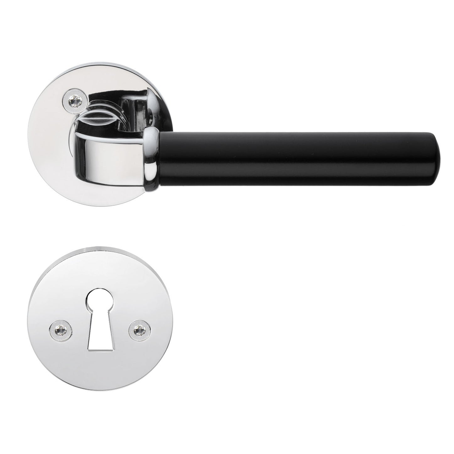 INNERDÖRRTRYCKE KROM SVART