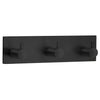 Self-Adhesive Triple Towel Hook, Black
