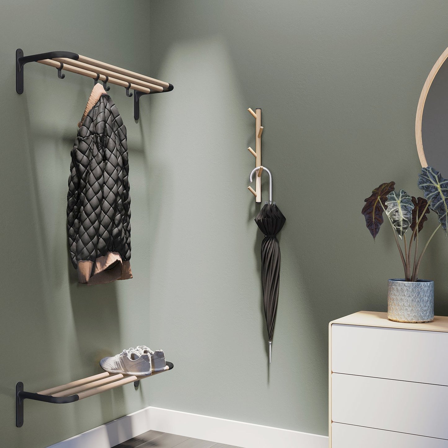 Coat Rack, 5 Hooks