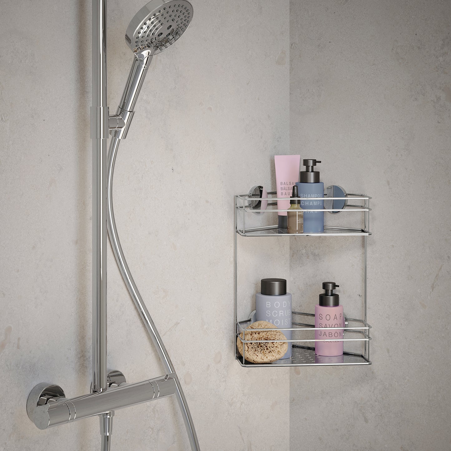 Double Corner Shower Basket