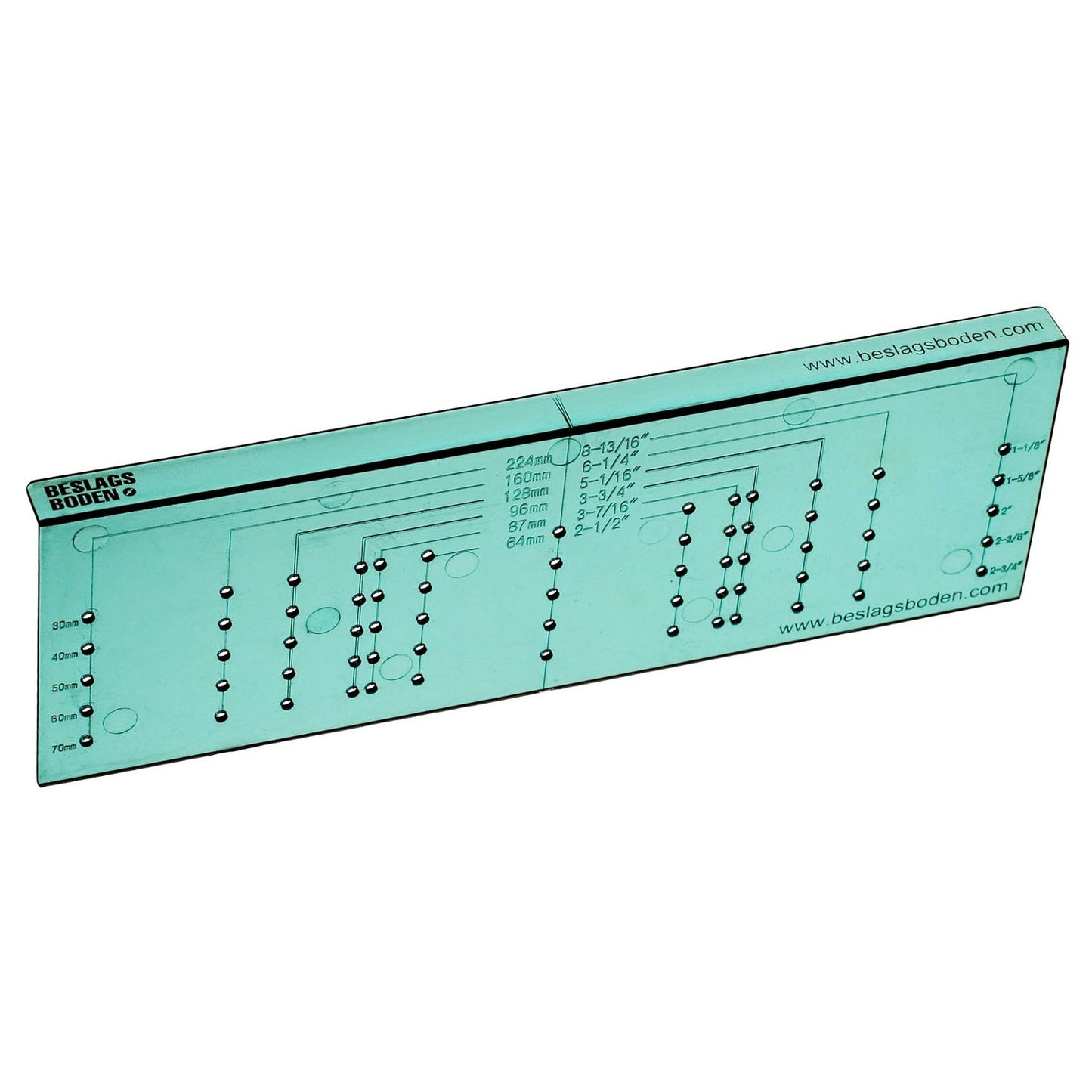 Mounting template for pulls and knobs