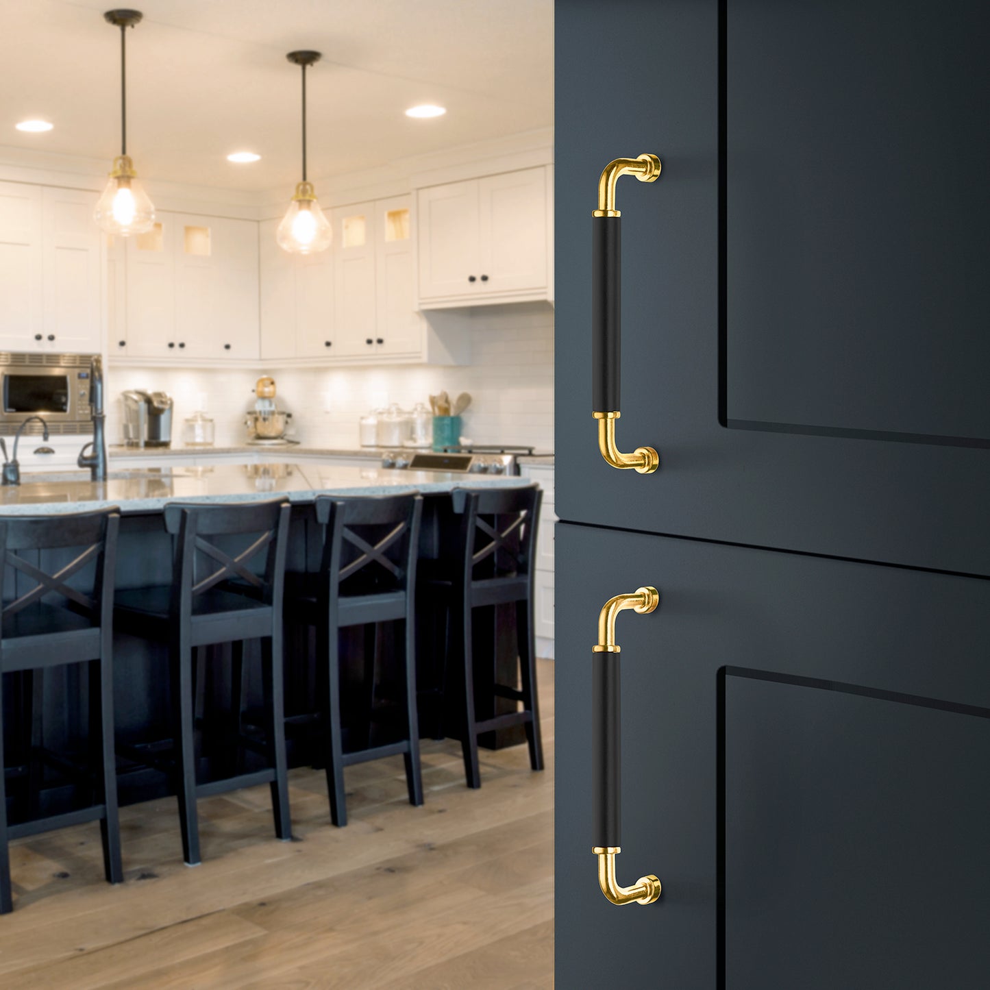 LÅDHANDTAG 128 MÄSSING/SVART