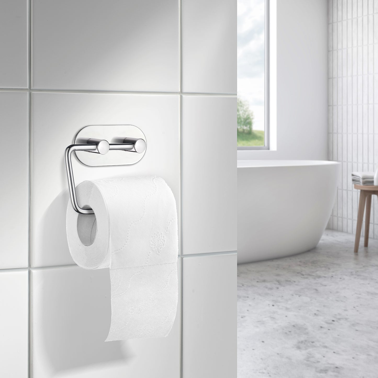 Toilet Roll Holder, Self-adhesive