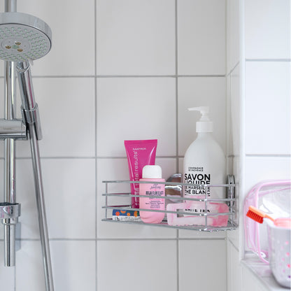 Single Corner Shower Basket, Self-adhesive